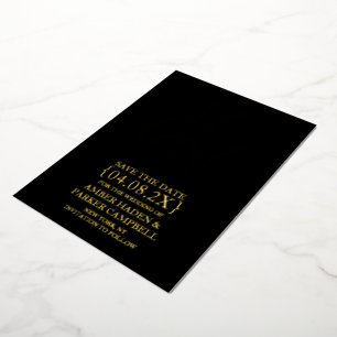 Black Gold Foil Save the Date einladen   Endlich Folieneinladung