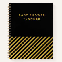 Black Gold Foil Streifen Moderne Baby Showplaner