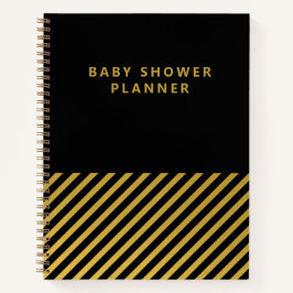 Black Gold Foil Streifen Moderne Baby Showplaner Notizbuch