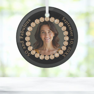 Black Gold Foto Diamanten fabelhaft Geburtstag Ornament Aus Glas