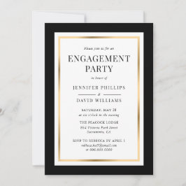 Black-Gold-Frame-Engagement Einladung
