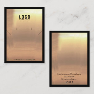 Black Gold Frame Moderne Halsketten Ohrringe Visitenkarte