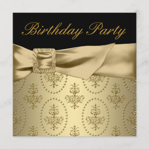 Black Gold Frauen Geburtstagsparty Einladung