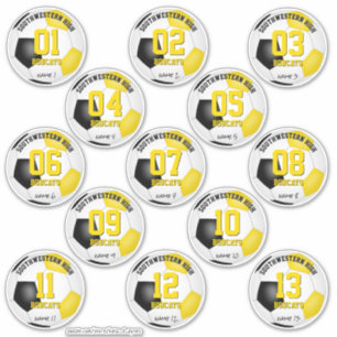 Black Gold Fußball Set von 13 Aufkleber