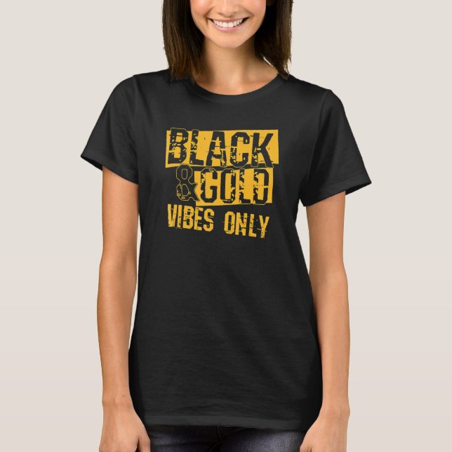 Black Gold Game Day Group  For High School Footbal T-Shirt (Vorderseite)