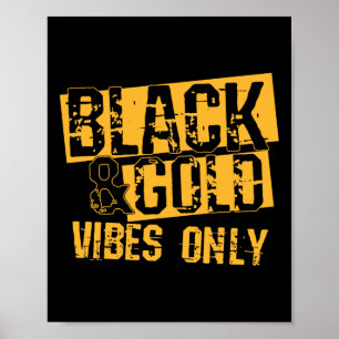 Black Gold Game Day Group Shirt für High School fo Poster