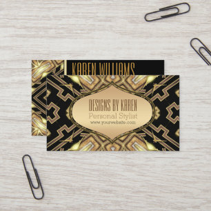 Black Gold Gatsby Goddess Stylist Business Cards Visitenkarte