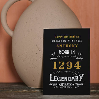 Black & Gold Geburtstag Einladung