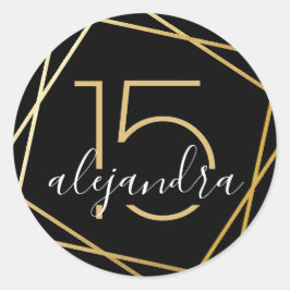 Black Gold Geometric Qunice Años Aufkleber