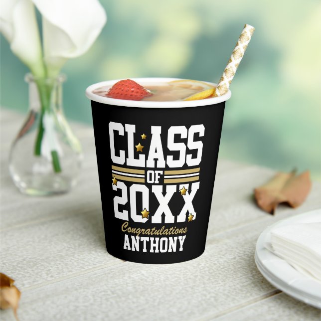 Black|Gold Geschlossen Class Paper Cups Pappbecher (In Situ)