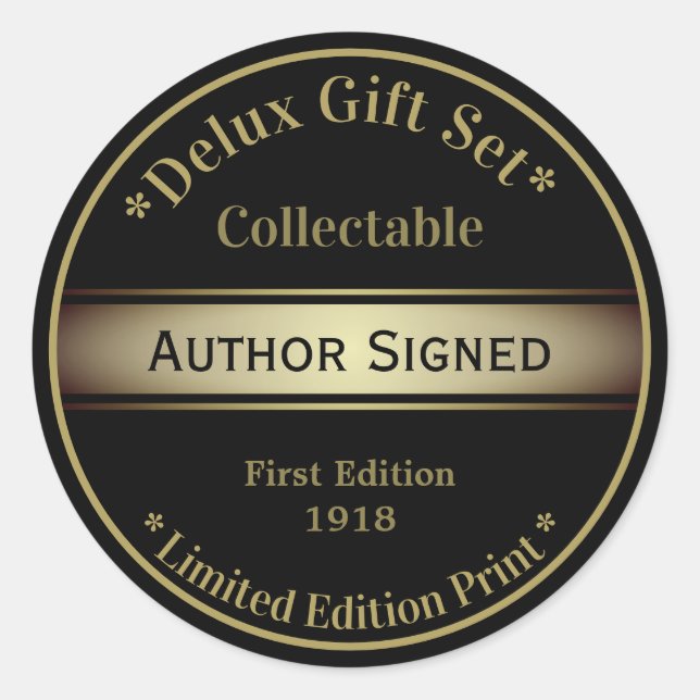 Black Gold Glam gezeichnet Runder Aufkleber (Vorderseite)