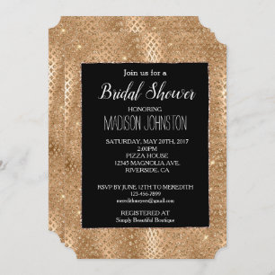 Black Gold Glam Glitzer Schlangen Einladung