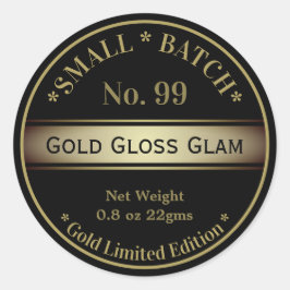 Black Gold Glam Gloss Lip Balm Beauty Produkt Runder Aufkleber