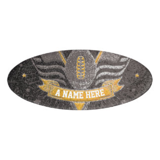 Black & Gold Glitter School Football Team Sport Namenschild