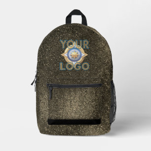 Black Gold Glitter Tech IT-Sicherheits-Business-Lo Bedruckter Rucksack