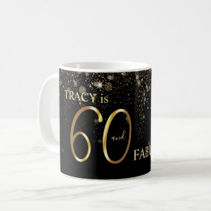 Black Gold Glitzer 60. Geburtstag Kaffeetasse