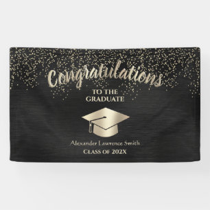 Black Gold Glitzer Class of 2021 Abschluss Banner