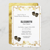 Black Gold Glitzer Comedy & Tragedy Brautparty