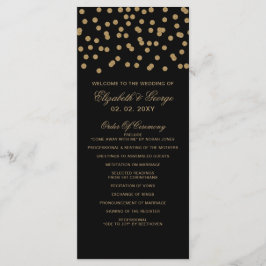 Black Gold Glitzer Confetti Hochzeit Programm