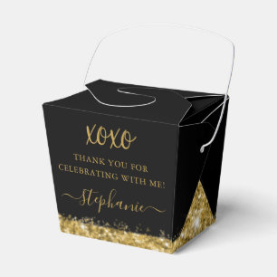 Black Gold Glitzer Confetti Mini Takeout Gefallen Geschenkschachtel