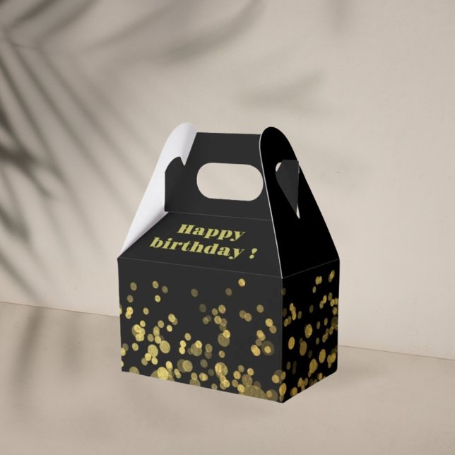 Black Gold Glitzer Geburtstagsgeschenk Geschenkschachtel (Von Creator hochgeladen)
