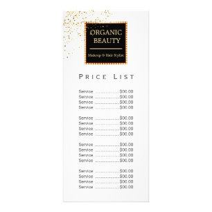 Black & Gold Glitzer Glitzer Beauty Salon Werbekarte