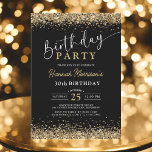 Black Gold Glitzer im Alter von 30 Jahren Einladung<br><div class="desc">Feiern Sie mit diesem Black Gold Glitzer in Glanz 30 Jahre alt Einladung zum Geburtstag! Mit modernem schwarzem Hintergrund und glänzenden Imitaten mit goldenen Glitzer-Akzenten eignet sich diese Einladung hervorragend für elegante Party und Meilensteine. Vollständig editierbar, kann es mit jedem Alter, Namen und Party angepasst werden - ideal für einen...</div>
