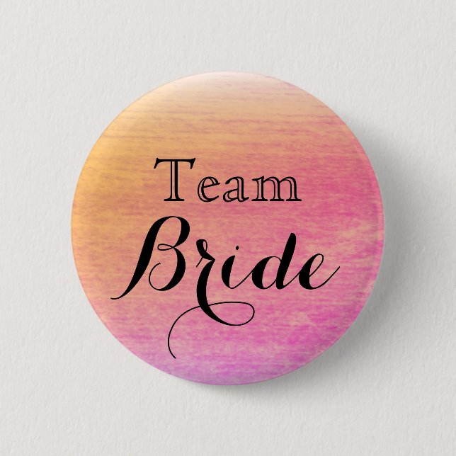 Black Gold Glitzer Imitate Foil Wedding Team Bridg Button (Vorderseite)