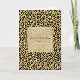 Black Gold Glitzer Leopard Print Karte