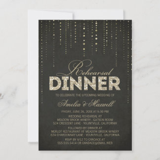 Black & Gold Glitzer Look Probe Dinner Einladung