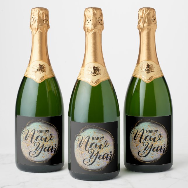 Black Gold Glitzer New Year (Flaschen)