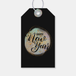 Black Gold Glitzer New Year Geschenkanhänger
