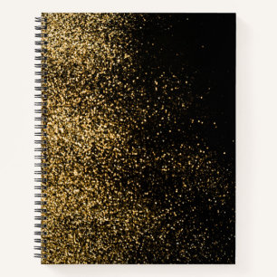 Black Gold Glitzer Niedlich Moderne Girls Notizbuch