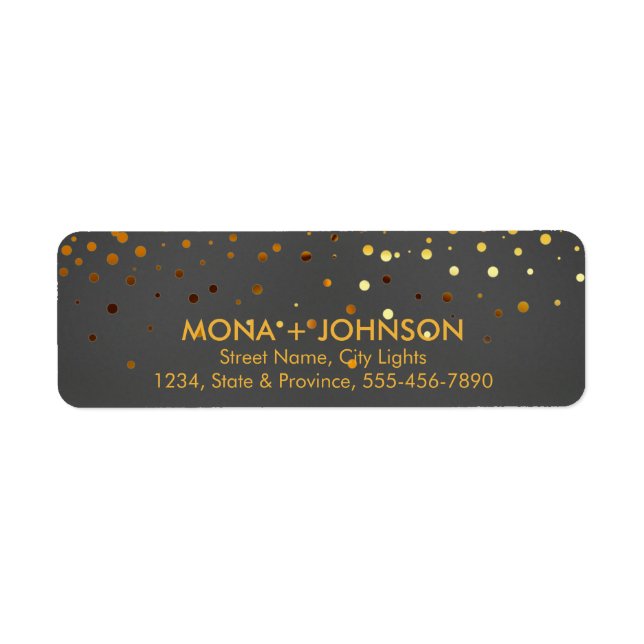 Black Gold Glitzer Sparkle Confetti Dots Modern (Vorne)