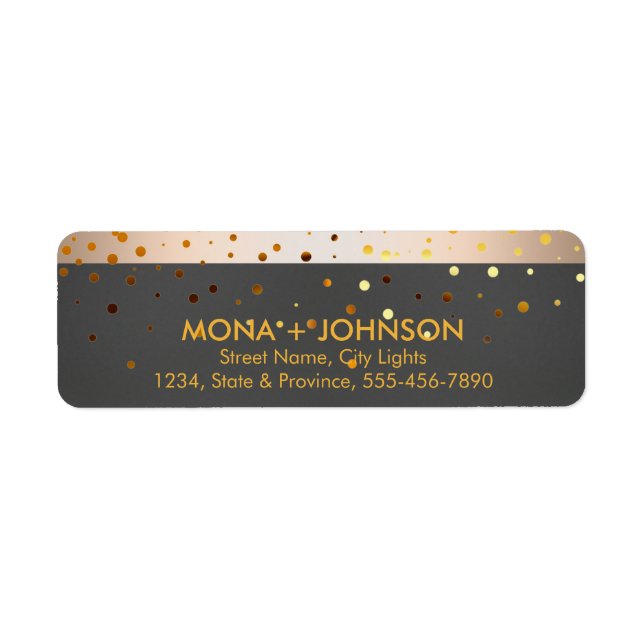 Black Gold Glitzer Sparkle Confetti Dots Modern (Vorne)