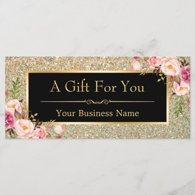 Black Gold Glitzer Sparkling Geschenkgutschein (Vorderseite)