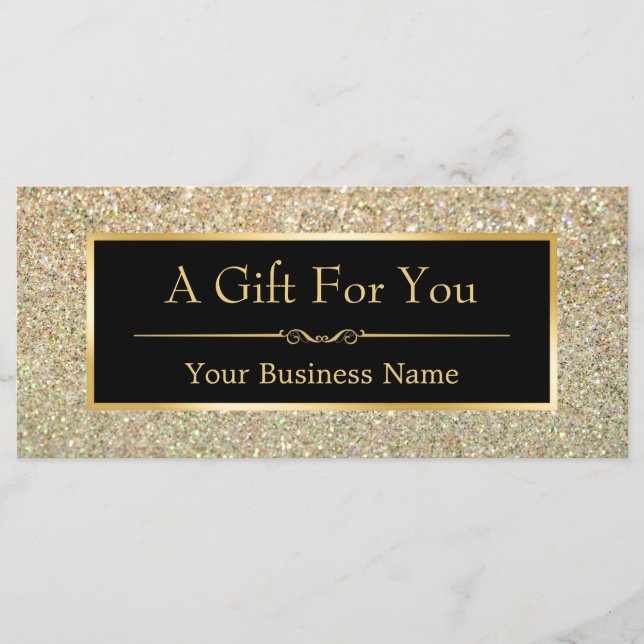 Black Gold Glitzer Sparkling Geschenkgutschein (Vorderseite)