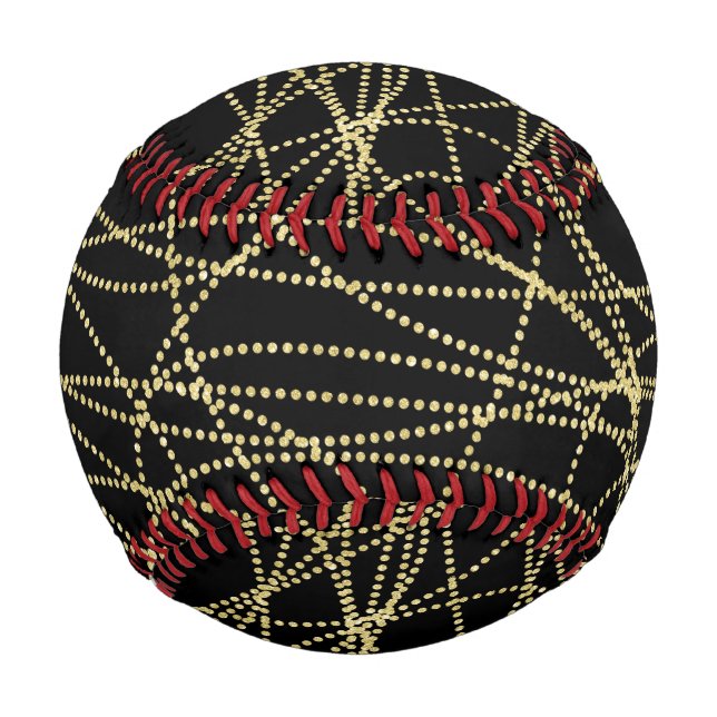 Black Gold Glitzy Abstrakt Baseball (Vorderseite)