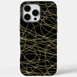 Black Gold Glitzy Abstrakt iPhone 16 Pro Max Hülle