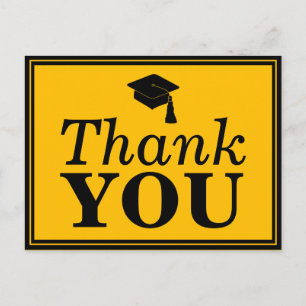 Black Gold Grad Cap Vielen Dank Postkarte