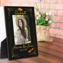Black & Gold Graduation Photo Keepsake Gift