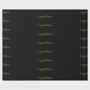 Black & Gold Gratulationen zum Umblättern Geschenkpapier