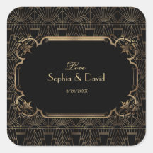 Black Gold Great Gatsby Art Deco 1920er Hochzeit