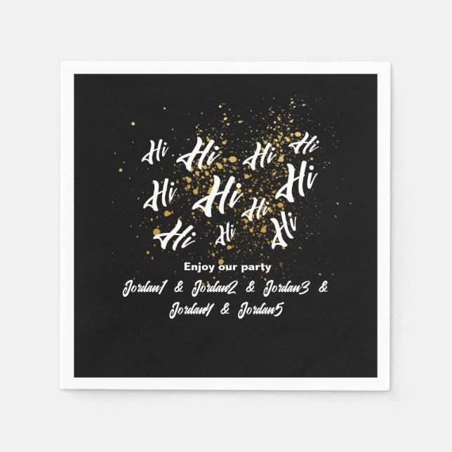 Black Gold Group Friends Joint Birthday Serviette (Vorderseite)