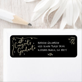 Black Gold Hand Drawn Doodle Graduation Address