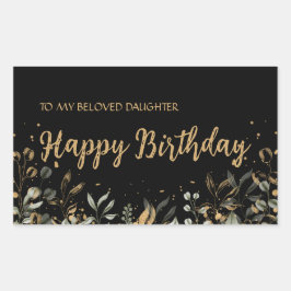 Black Gold Happy Birthday Sticker