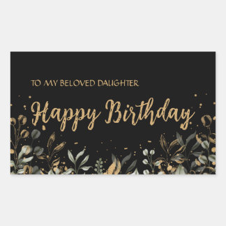 Black Gold Happy Birthday Sticker