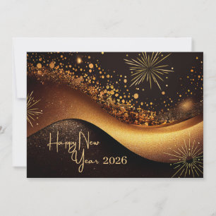 Black Gold Happy New Year Feiertagskarte