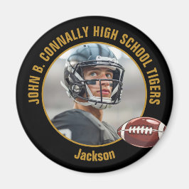 Black Gold High School Football Player Photo Magnet