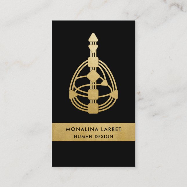 Black Gold Human Design Body Graph Business Card Visitenkarte (Vorderseite)